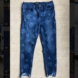 Express Size 8 Women’s Floral Jeans